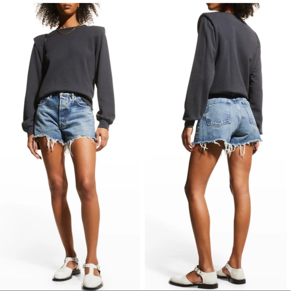 MOUSSY High Rise Cut Off Denim Shorts NWT SIZE 0 - Picture 2 of 12